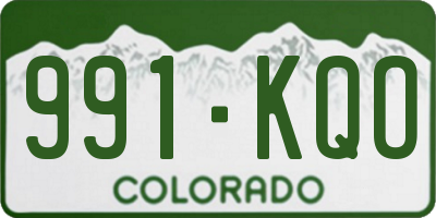 CO license plate 991KQO
