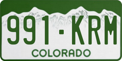 CO license plate 991KRM
