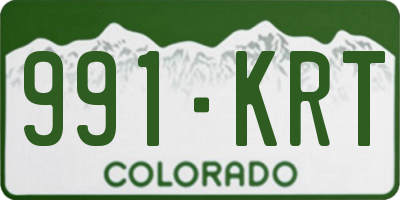 CO license plate 991KRT
