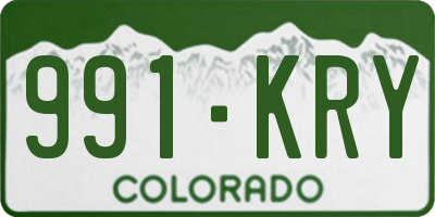CO license plate 991KRY