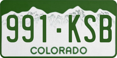 CO license plate 991KSB