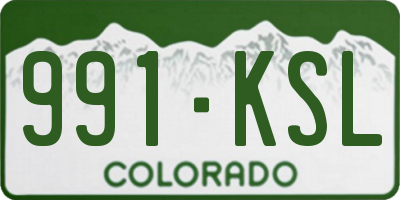 CO license plate 991KSL