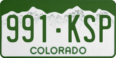 CO license plate 991KSP
