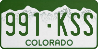 CO license plate 991KSS