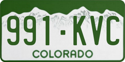 CO license plate 991KVC