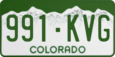 CO license plate 991KVG