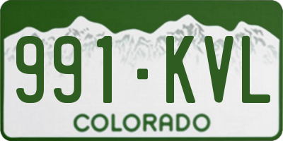 CO license plate 991KVL