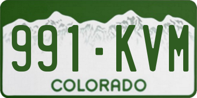 CO license plate 991KVM