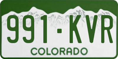 CO license plate 991KVR