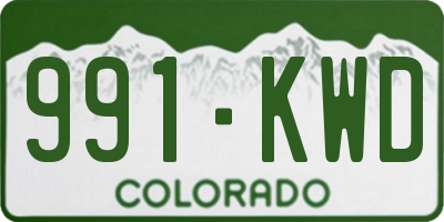 CO license plate 991KWD