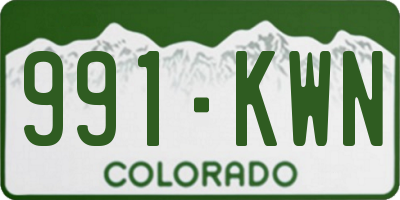 CO license plate 991KWN