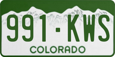 CO license plate 991KWS