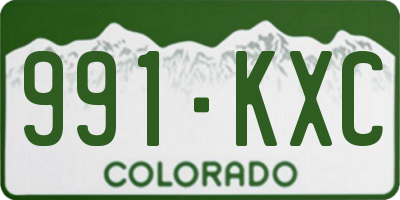 CO license plate 991KXC