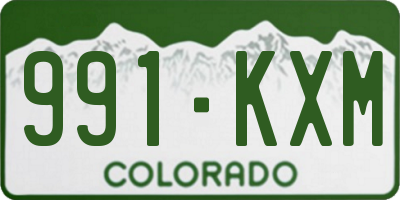 CO license plate 991KXM