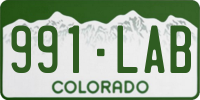 CO license plate 991LAB