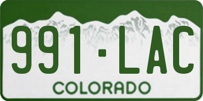 CO license plate 991LAC