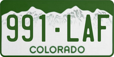 CO license plate 991LAF
