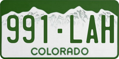 CO license plate 991LAH