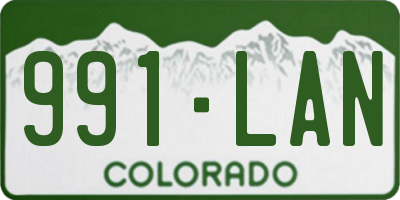 CO license plate 991LAN