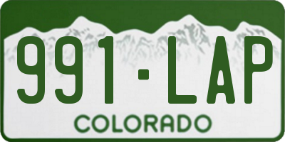 CO license plate 991LAP