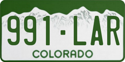 CO license plate 991LAR