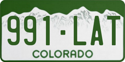 CO license plate 991LAT