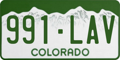 CO license plate 991LAV