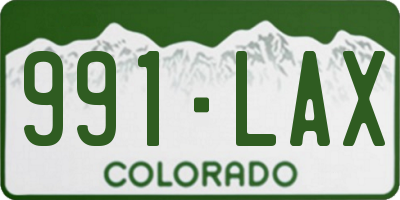 CO license plate 991LAX