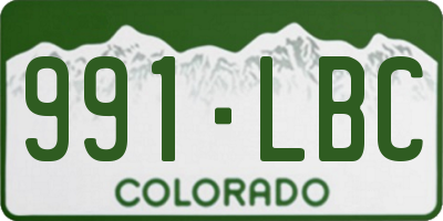 CO license plate 991LBC