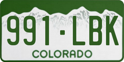 CO license plate 991LBK