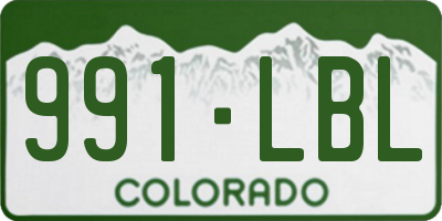 CO license plate 991LBL