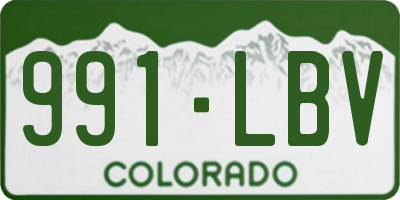 CO license plate 991LBV