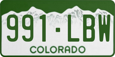 CO license plate 991LBW