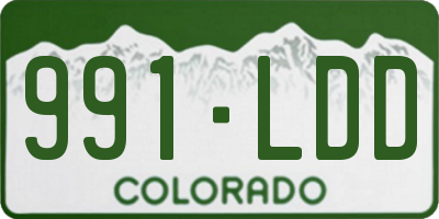 CO license plate 991LDD