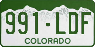 CO license plate 991LDF