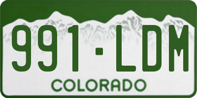 CO license plate 991LDM