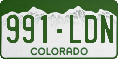 CO license plate 991LDN