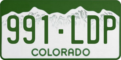 CO license plate 991LDP