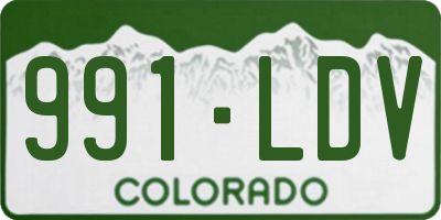 CO license plate 991LDV