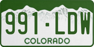 CO license plate 991LDW