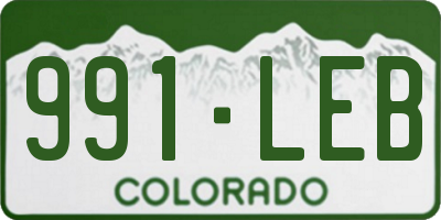 CO license plate 991LEB