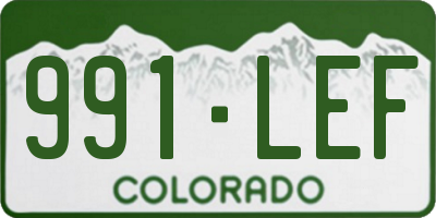 CO license plate 991LEF