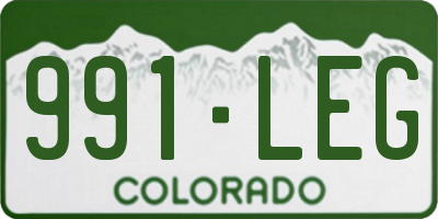 CO license plate 991LEG