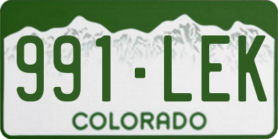 CO license plate 991LEK