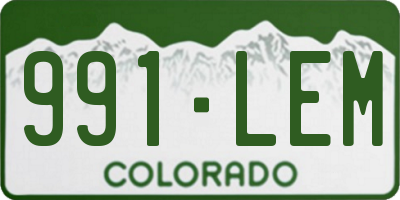 CO license plate 991LEM