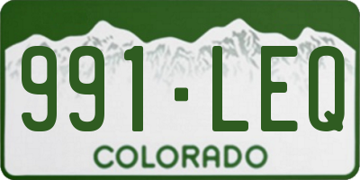 CO license plate 991LEQ