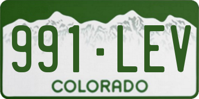CO license plate 991LEV