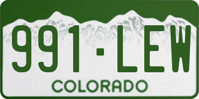 CO license plate 991LEW