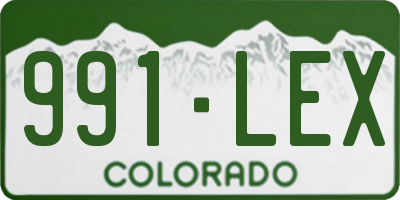 CO license plate 991LEX