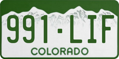 CO license plate 991LIF